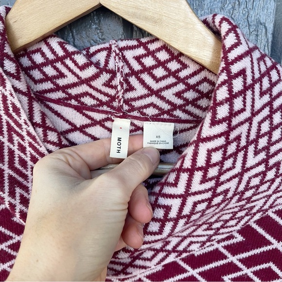 ANTHROPOLOGIE MOTH Cowl Neck Burgundy Alpaca Blend Sweater Size XS - Picture 8 of 11